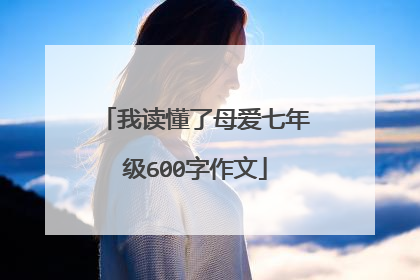 我读懂了母爱七年级600字作文