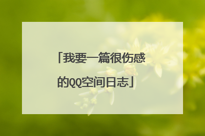 我要一篇很伤感的QQ空间日志