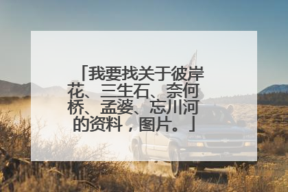 我要找关于彼岸花、三生石、奈何桥、孟婆、忘川河的资料，图片。