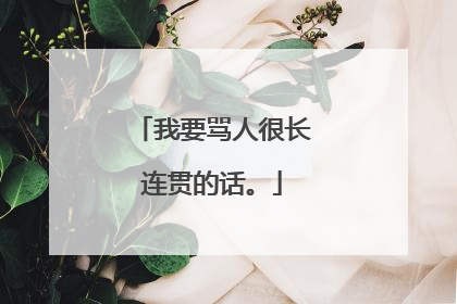 我要骂人很长连贯的话。