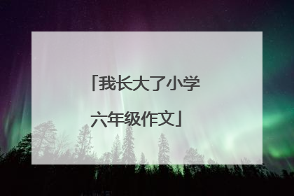 我长大了小学六年级作文