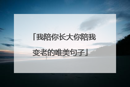 我陪你长大你陪我变老的唯美句子