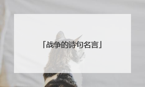 战争的诗句名言