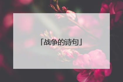 战争的诗句