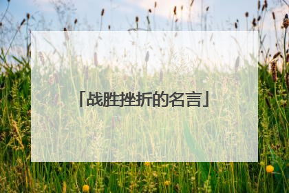 战胜挫折的名言