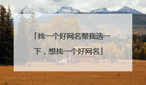 找一个好网名帮我选一下,想找一个好网名