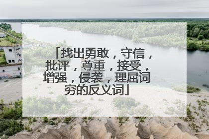 找出勇敢,守信,批评,尊重,接受,增强,侵袭,理屈词穷的反义词