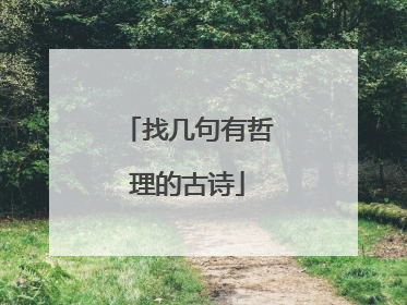 找几句有哲理的古诗