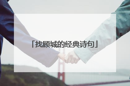 找顾城的经典诗句