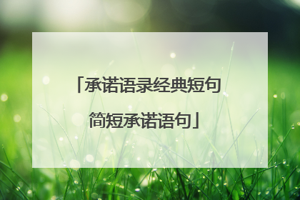 承诺语录经典短句 简短承诺语句