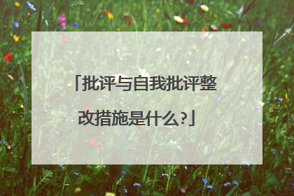 批评与自我批评整改措施是什么?