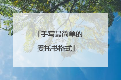 手写最简单的委托书格式