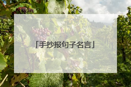 手抄报句子名言