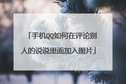 手机QQ如何在评论别人的说说里面加入图片