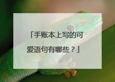 手账本上写的可爱语句有哪些？