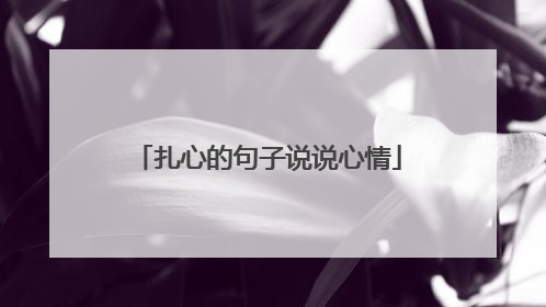 扎心的句子说说心情