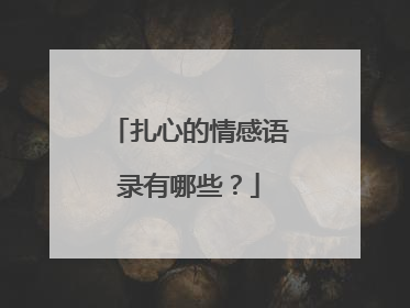 扎心的情感语录有哪些？