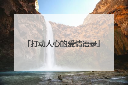 打动人心的爱情语录