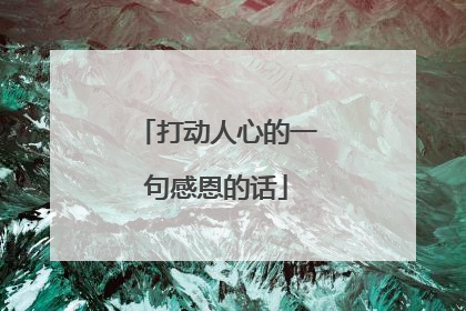 打动人心的一句感恩的话