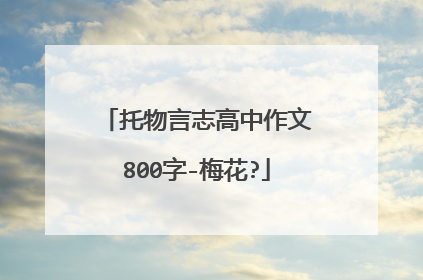 托物言志高中作文800字-梅花?