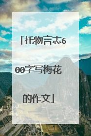 托物言志600字写梅花的作文