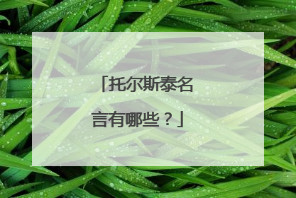 托尔斯泰名言有哪些？
