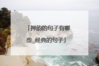 押韵的句子有哪些_经典的句子