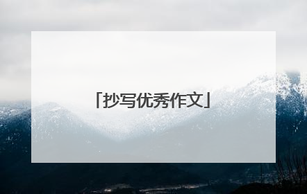 抄写优秀作文