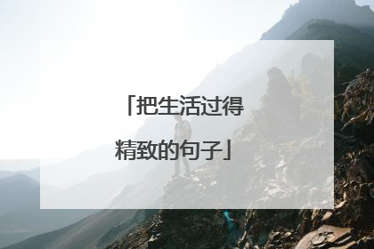 把生活过得精致的句子