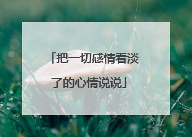 把一切感情看淡了的心情说说