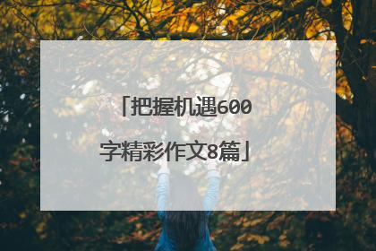 把握机遇600字精彩作文8篇