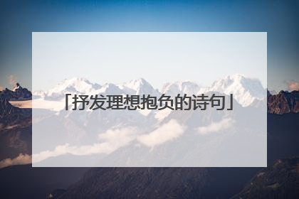 抒发理想抱负的诗句