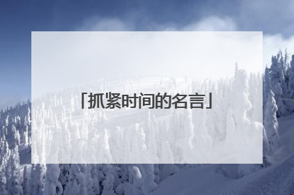 抓紧时间的名言