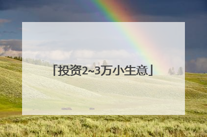投资2~3万小生意