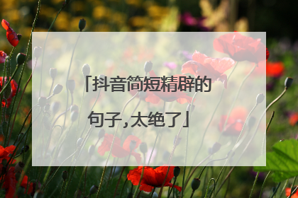 抖音简短精辟的句子,太绝了