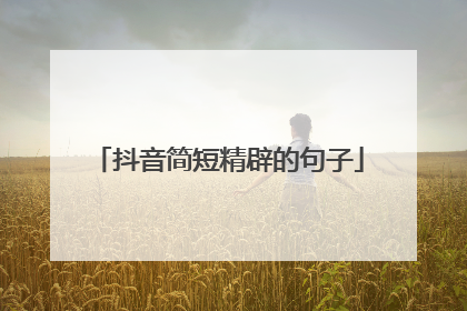 抖音简短精辟的句子