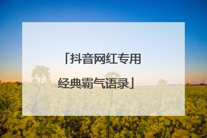 抖音网红专用经典霸气语录
