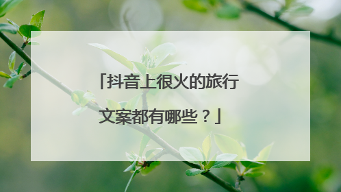 抖音上很火的旅行文案都有哪些？