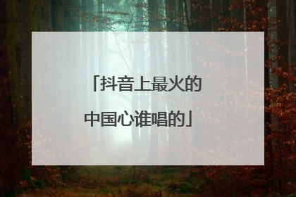 抖音上最火的中国心谁唱的
