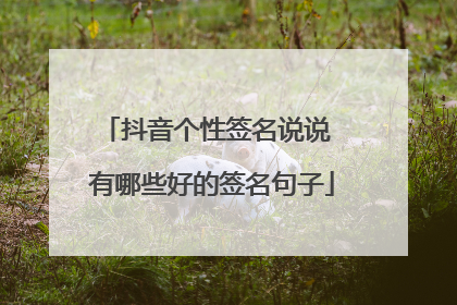 抖音个性签名说说 有哪些好的签名句子