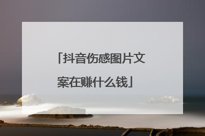 抖音伤感图片文案在赚什么钱