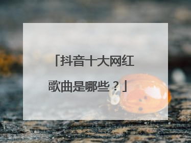 抖音十大网红歌曲是哪些？