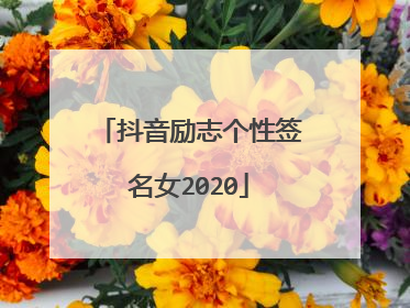 抖音励志个性签名女2020