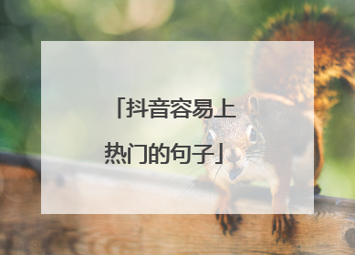 抖音容易上热门的句子