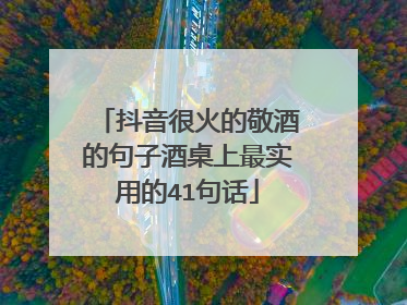 抖音很火的敬酒的句子酒桌上最实用的41句话