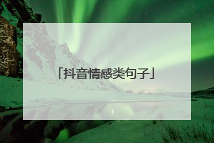 抖音情感类句子