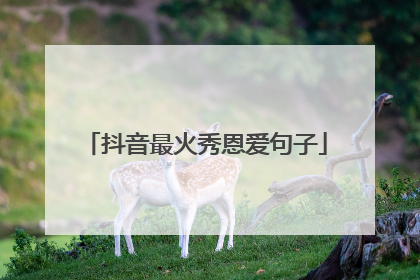 抖音最火秀恩爱句子