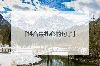 抖音最扎心的句子