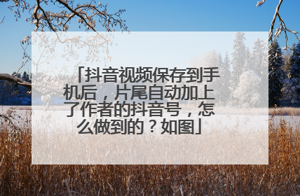 抖音视频保存到手机后，片尾自动加上了作者的抖音号，怎么做到的？如图