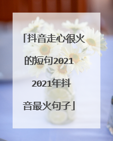 抖音走心很火的短句2021 2021年抖音最火句子